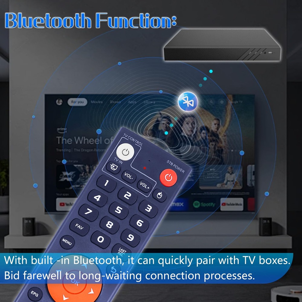 New V3 Plus Voice Remote Control, Replacement black/silver metallic