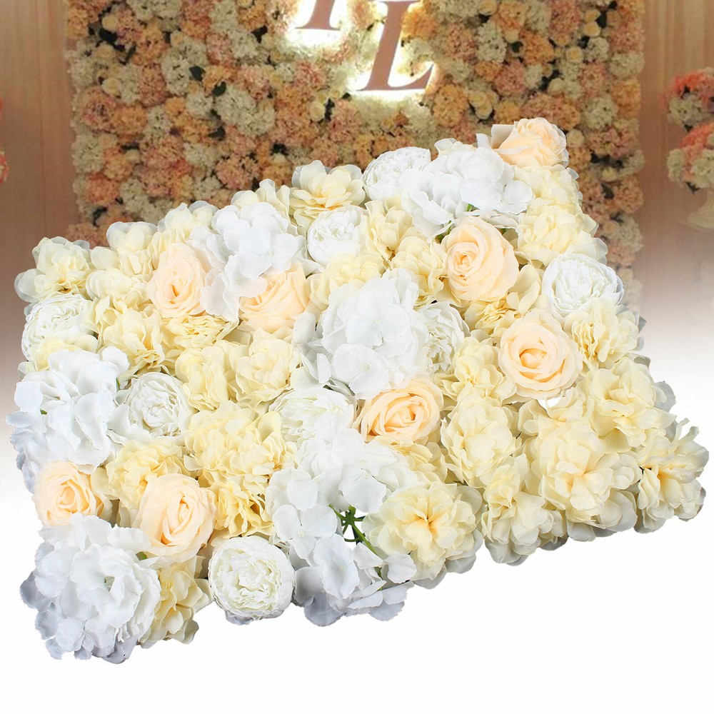 12 Pack Artificial Flower Wall Panels Hydrangea and Rose Flower Backdrop Panels