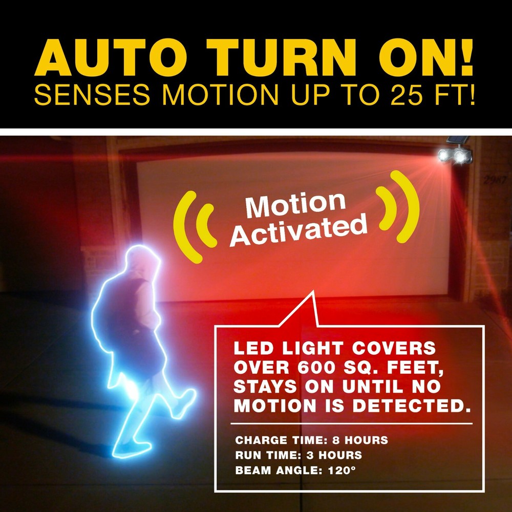 Bell + Howell Bionic Spotlight Duo Outdoor Motion Sensor Solar Powered Light