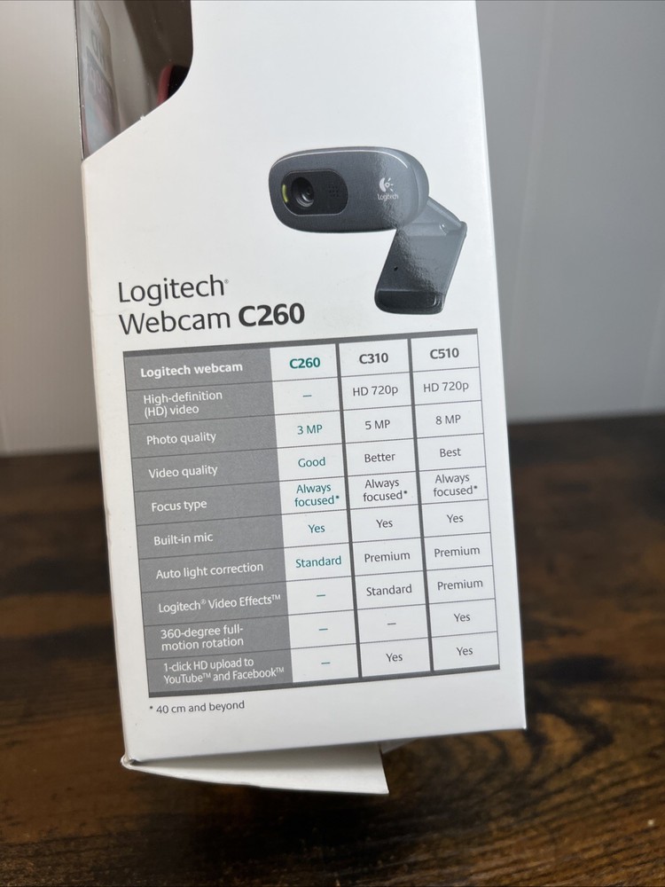 LOGITECH PINK C260 WEB CAMERA w/Booklet, and CD, USB NEW