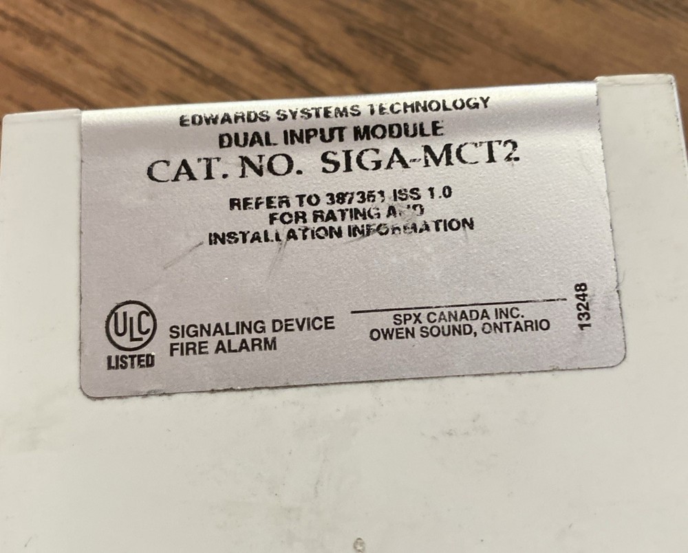 EST EDWARDS SIGA-MCT2 Dual Input Module Fire Alarm