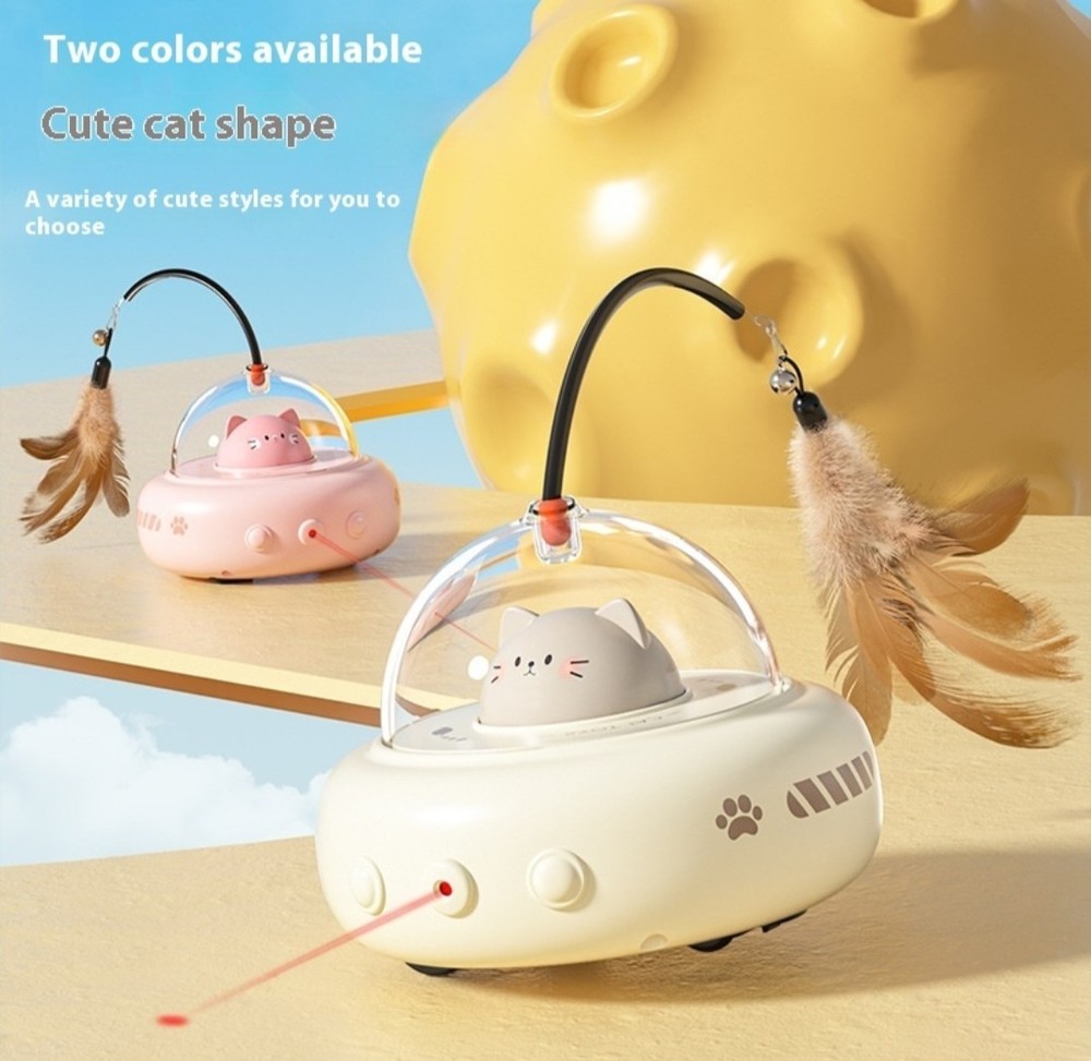 Automatic Interactive Cat Toy USB Charging Feather Teaser Toy