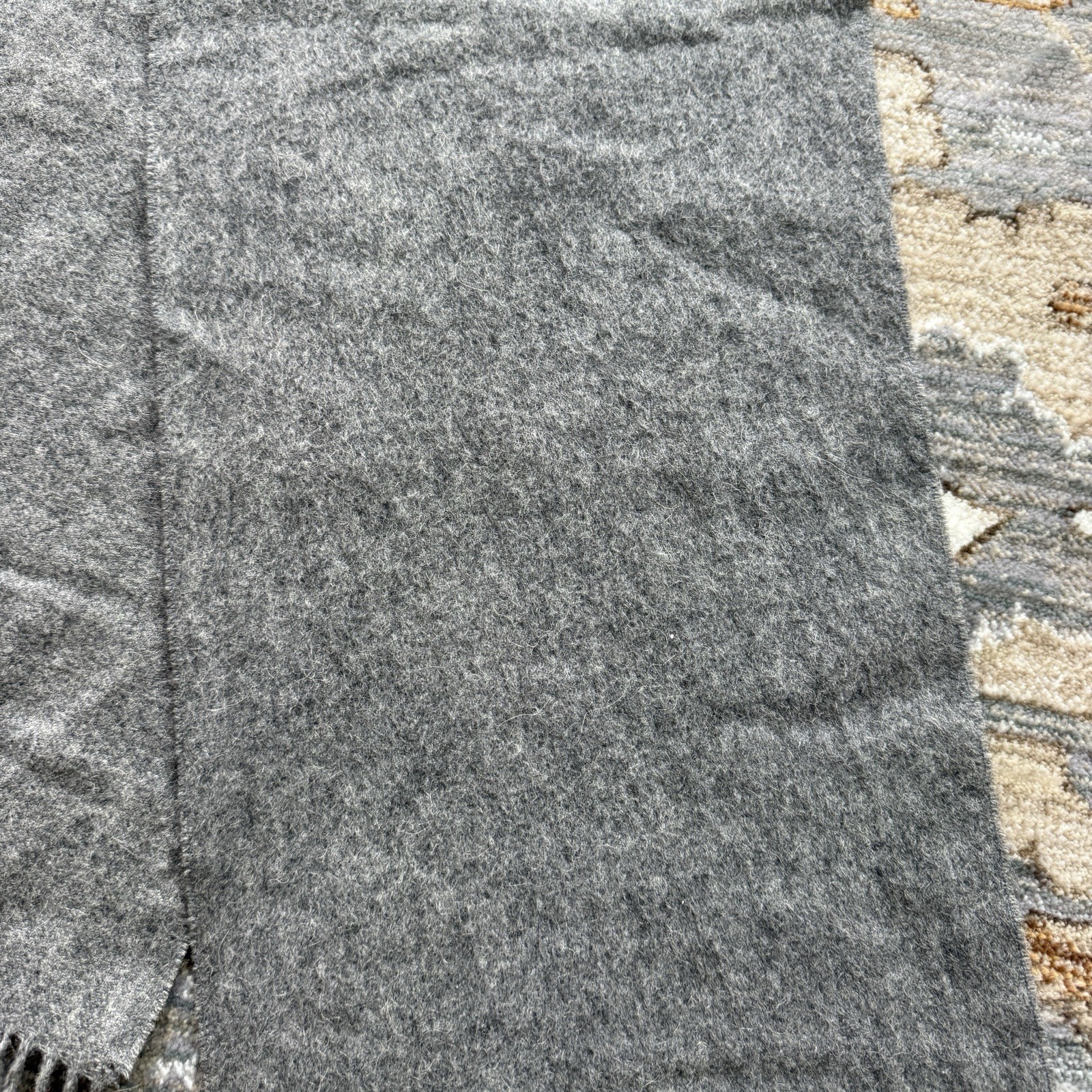 Vintage Lirard 100% Camel Hair Scarf Gray Made In Germany Minimal 50” Length 80s