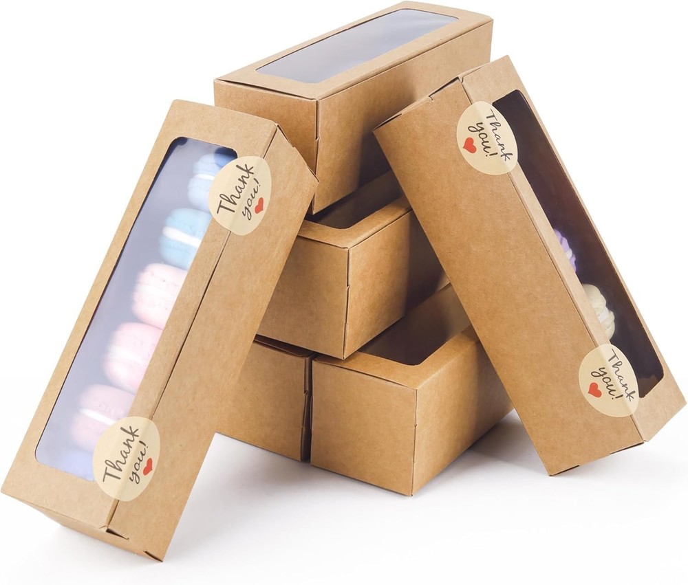 Chic Brown Macaron Boxes 36 Pack - Perfect for Sweets & Gift Presentation