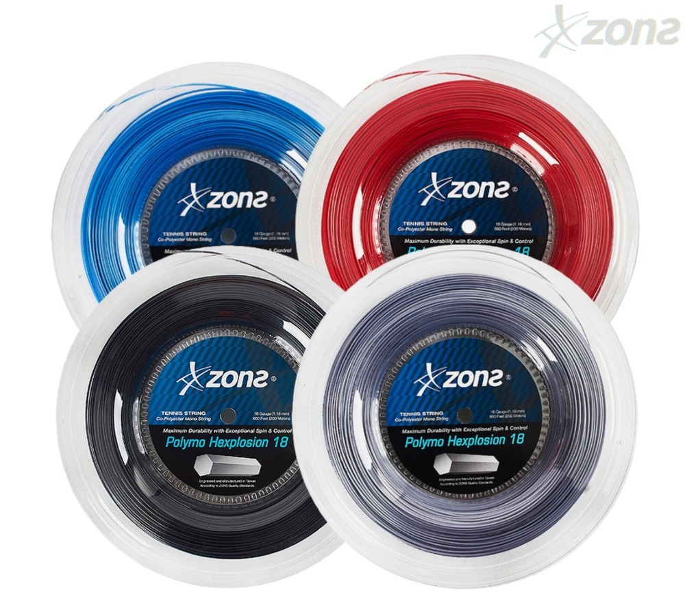 Zons Polymo Hexplosion 18 1.18mm 200m Tennis String Racquet Racket Poly String