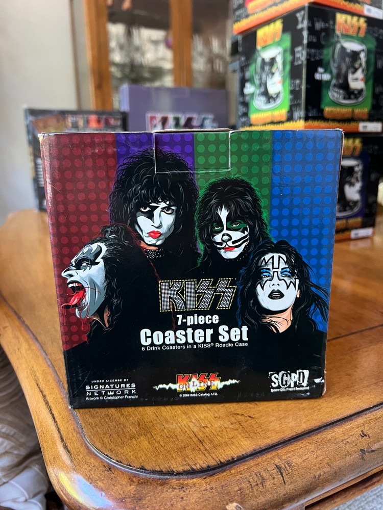 Kiss 7 Piece Coaster Set New In Box 2004 Signature Networks
