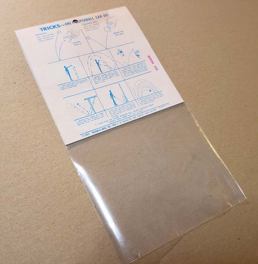 Wham-O Super Ball Empty Package 1965 type