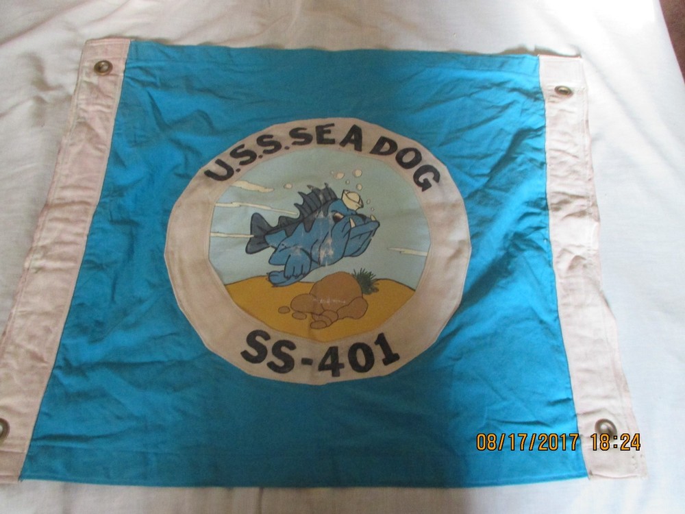 WWII USN USS DOGFISH SS-350 SUBMARINE  DISNEY DESIGN  WALL  FLAG