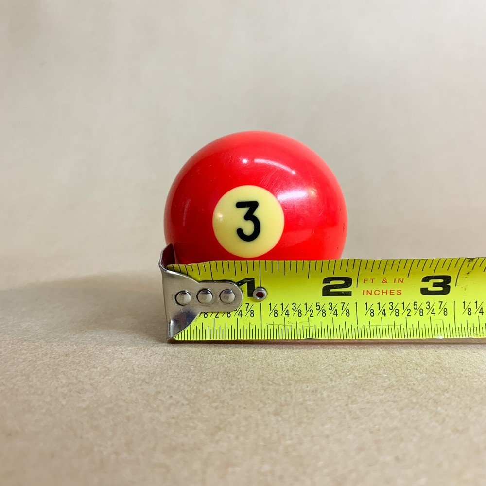 Vintage Bakelite Billiard #3 Solid Red Pool Ball with Display Stand