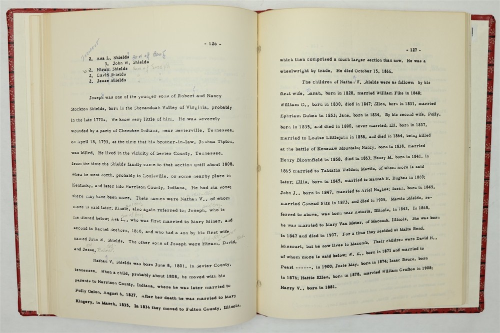 Shields Family History Book