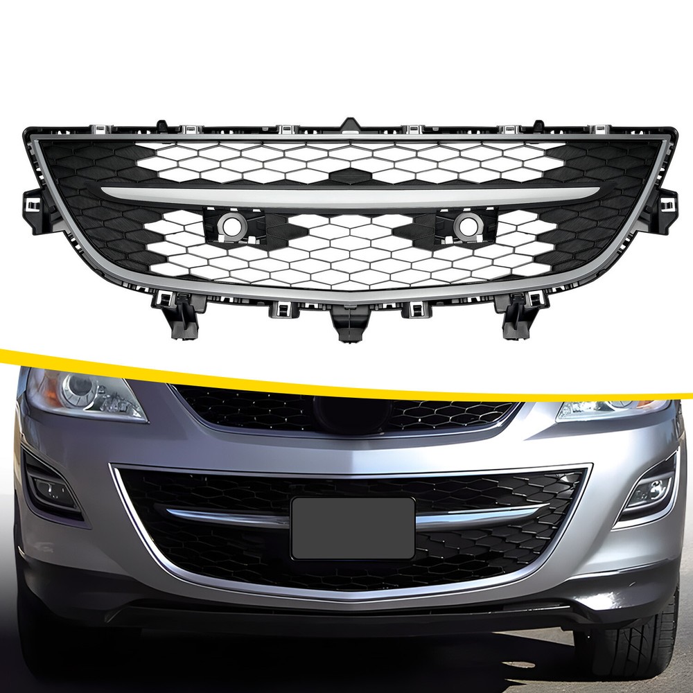 For Mazda CX-9 2010 2011 2012 Front Bumper Lower Grille w/Chrome Molding Grill