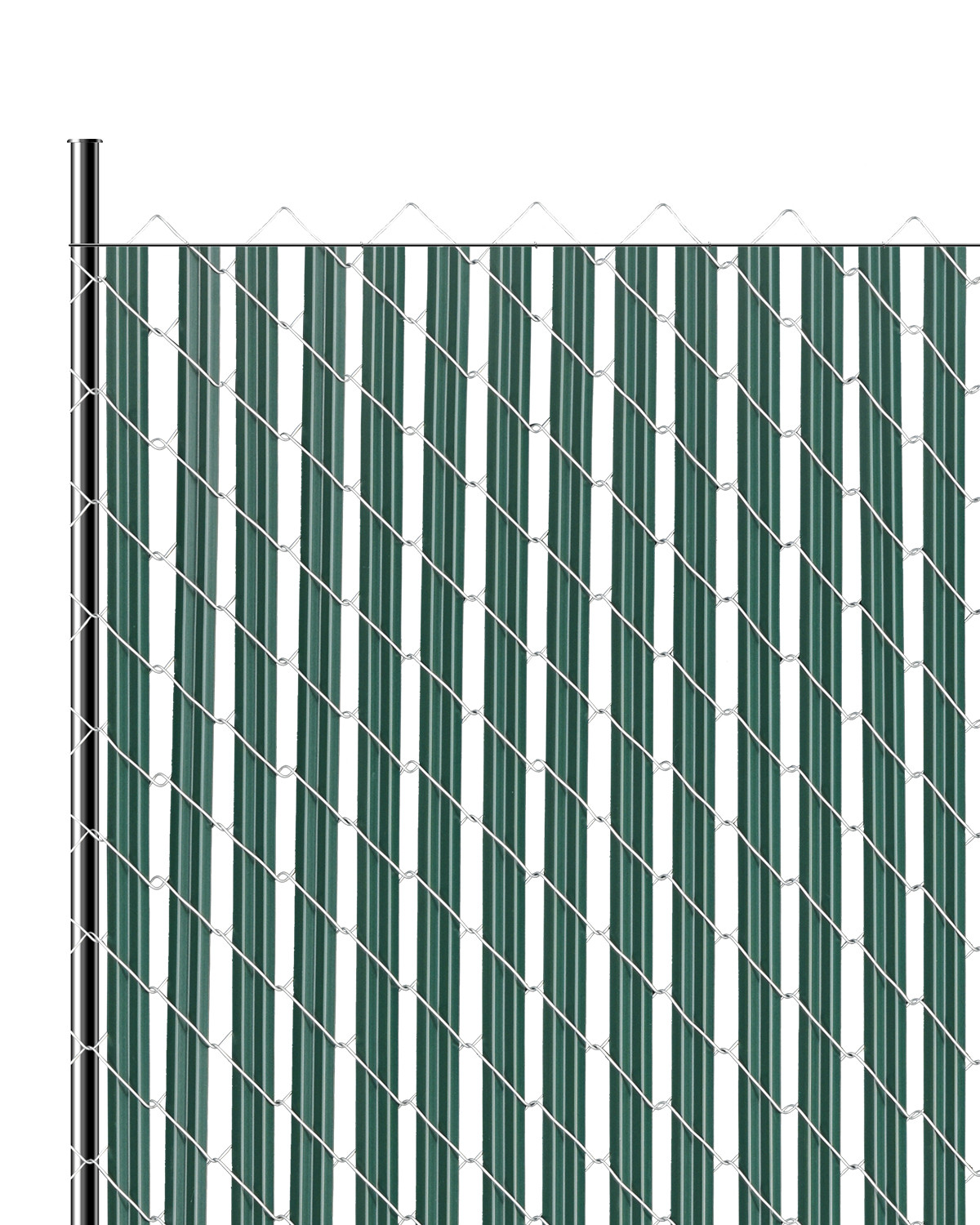 Chain Link Fence Privacy Slats Single-Wall for 4' High Fence Bottom Lock Green