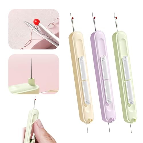 Pack Needle Threader, 2025 Upgraded Plug-in 2 in 1 Needle Threader Seam 3