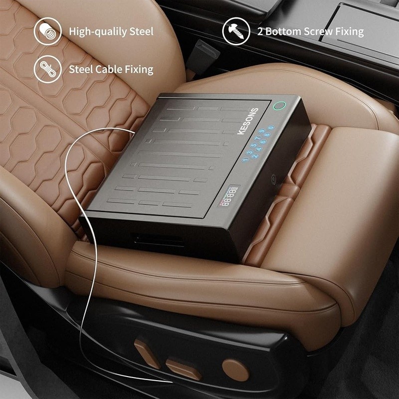 Biometric Gun Safe Fingerprint Access Numeric Keypad Secure Storage 2 Handguns