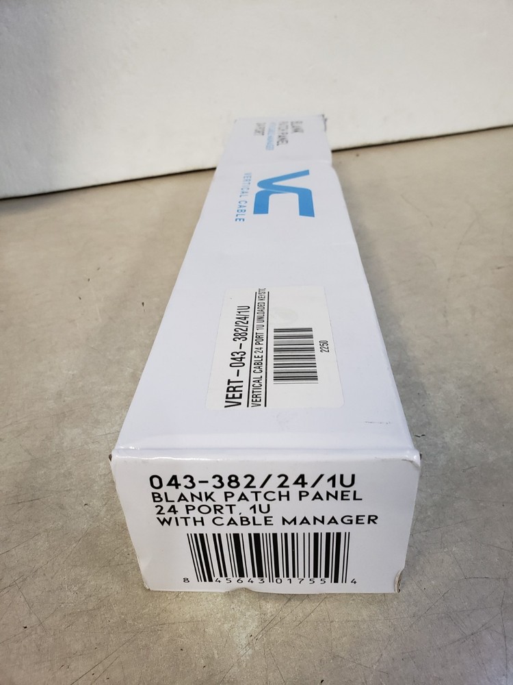 Vertical Cable 24-Port Blank Patch Panel 1U Rack Mount Design