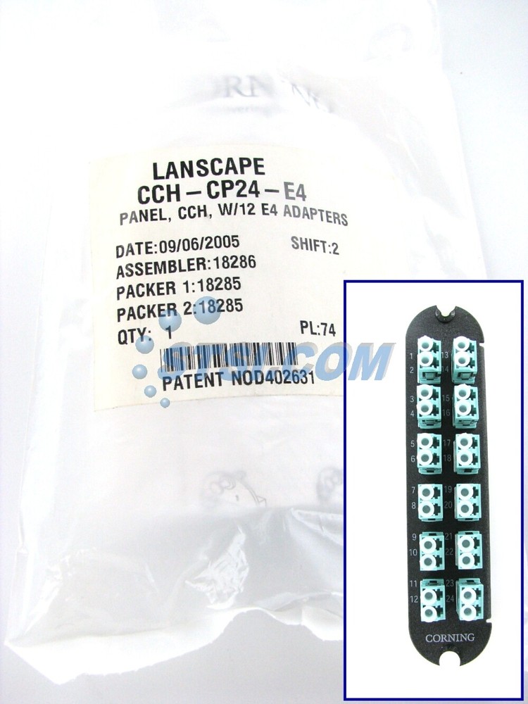 Corning CCH-CP24-E4 Patch Panel, 12 LC Duplex 10Gig Aqua OM3/OM4 Adapters ~STSI