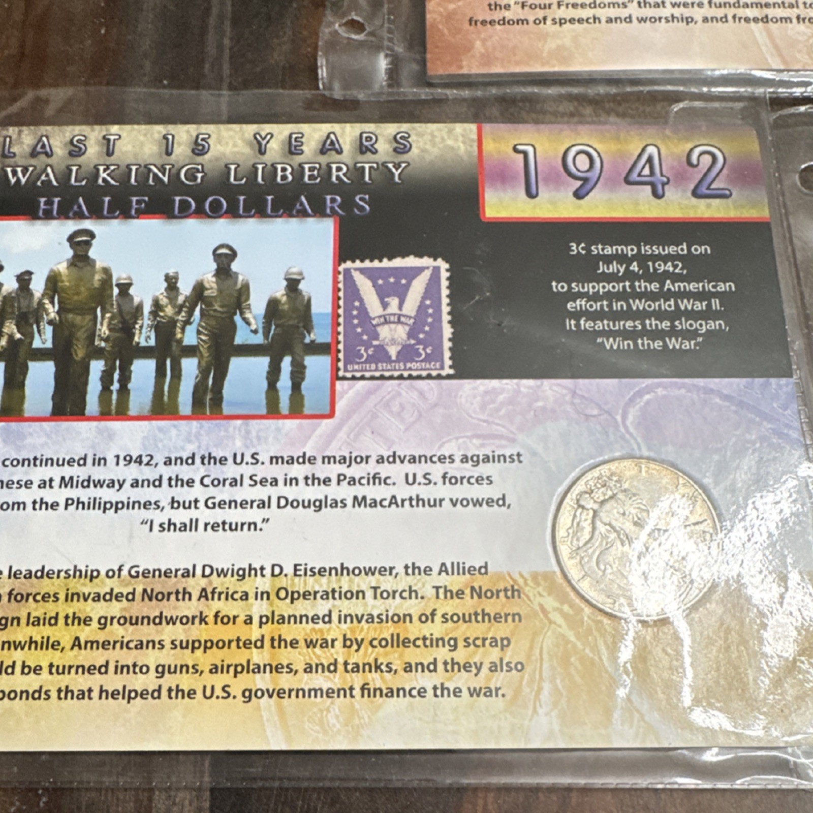 Walking Liberty Half Dollar Coins 1941, 1942, 1944 Silver 50C Circulated