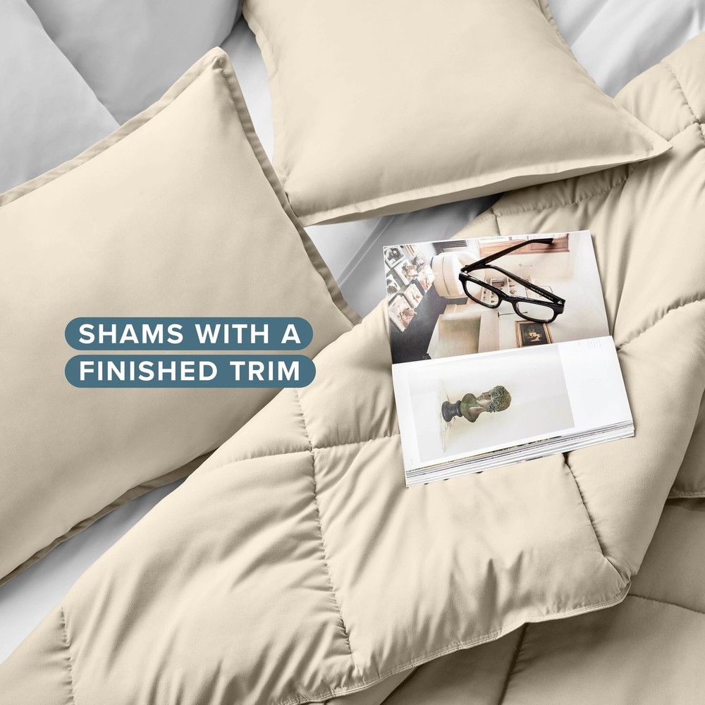 Guest Room Bedding Set Queen - Soft Goose Down Alternative Comforter