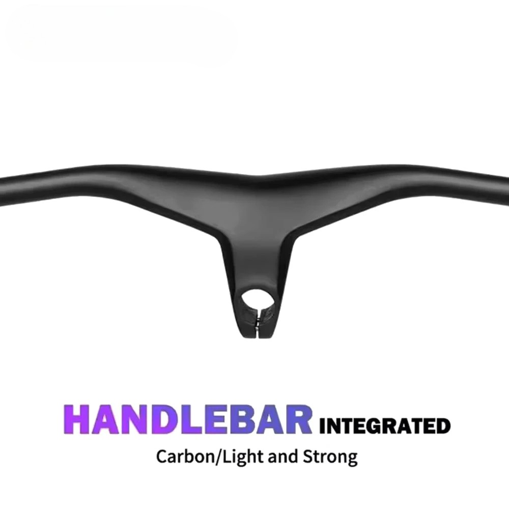 Carbon MTB Bicycle Integrated Handlebar Stem -17 Degrees One-shaped Handleba