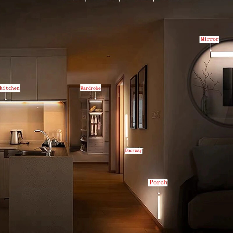 Wireless Motion Sensor Under Cabinet Closet LED Light Kitchen Counter Night Lamp