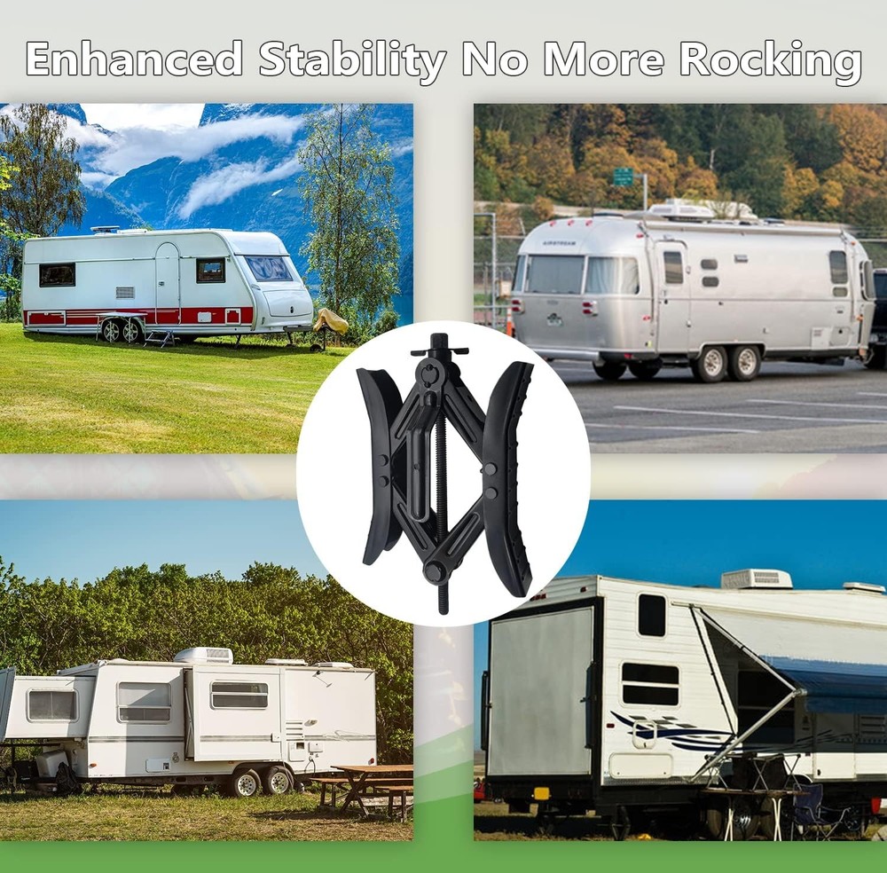 Camper Wheel Chock Stabilizer, RV X Chocks Black