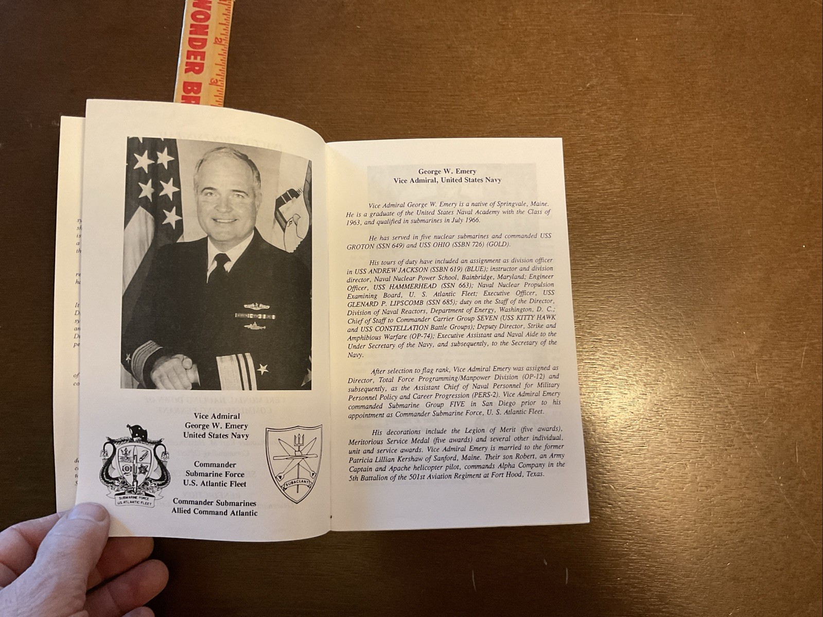 Inactivation Ceremony USS HAMMERHEAD SSN 663 Handout Pamphlet Vintage
