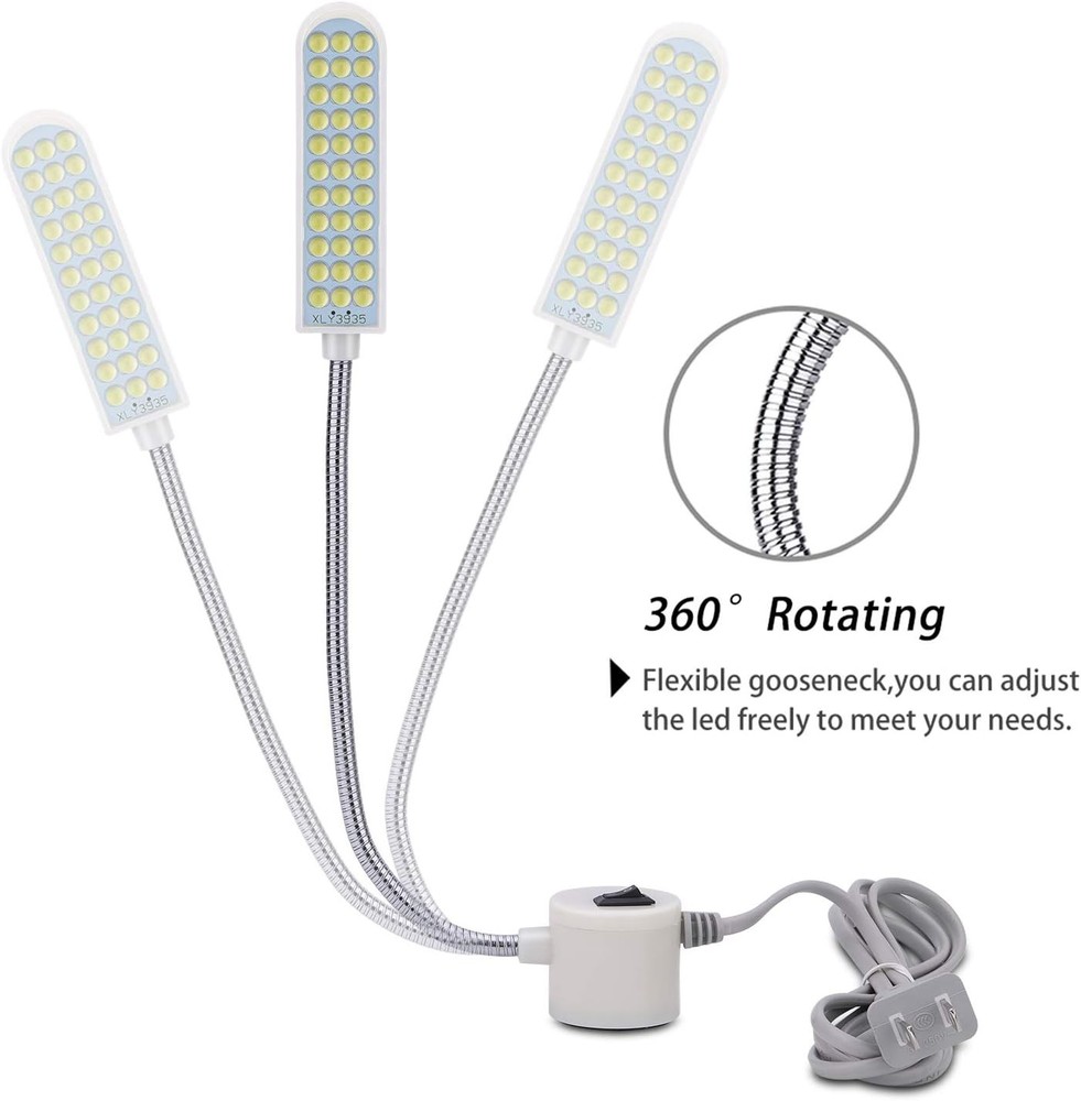 36LED Sewing Machine Work Light with Gooseneck & Magnetic Base US