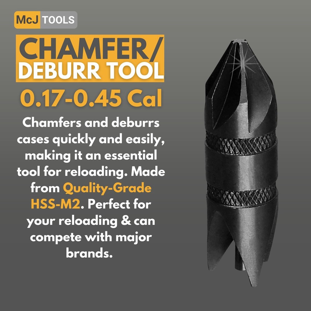 Reloading Chamfer Deburr Hand Tool 0.17-0.45cal