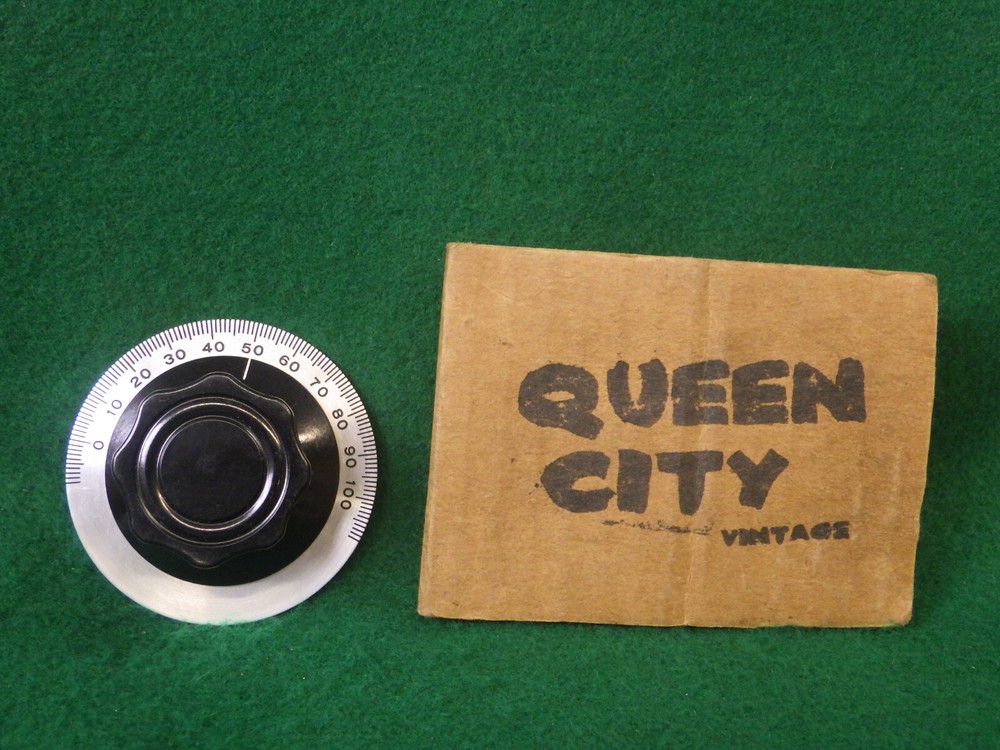 Vintage Variac/Autotransformer dial Black bakelite knob, with pointer, scale 3"