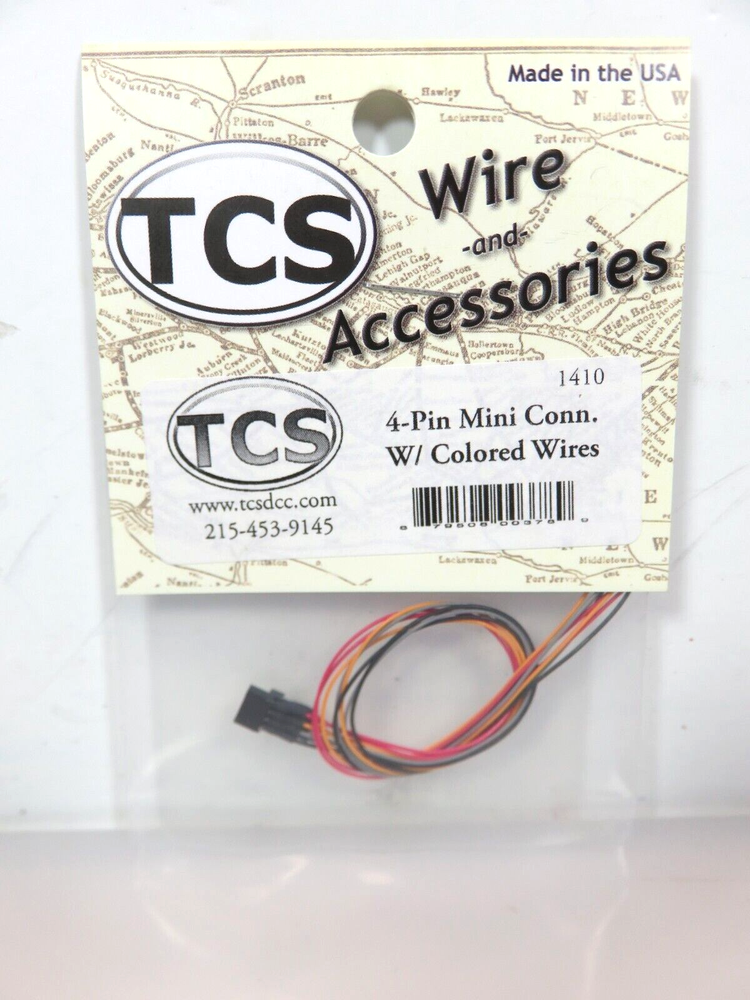 Train Control Systems TCS #1410 4-Pin Mini Connector colored wires
