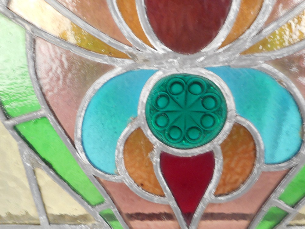 Vintage Stained Glass Window Panel (3143)NJ