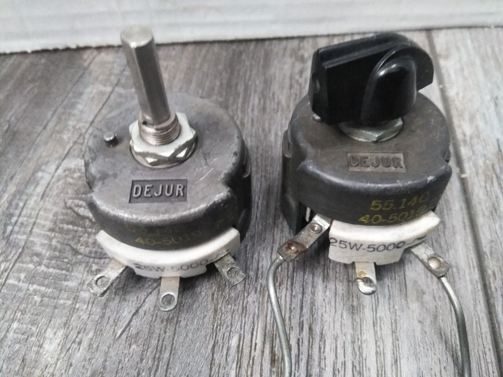 vtg (2)  DeJur potentiometer VARIABLE RESISTOR  Model 25w 5000 ohm (2PK)