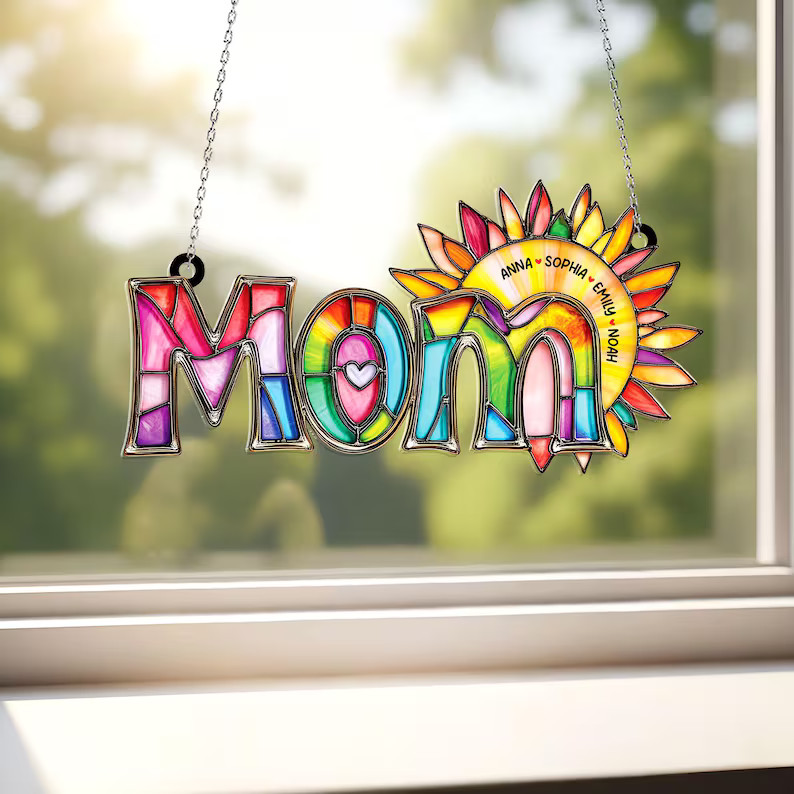 Personalized Mom Acrylic Suncatcher Window Decor Gift