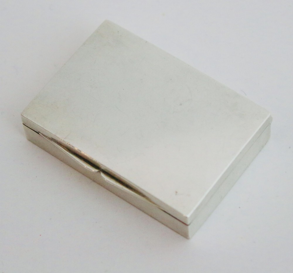 Antique Sterling solid silver double stamp box 43.5g 1900 Cohen & Charles