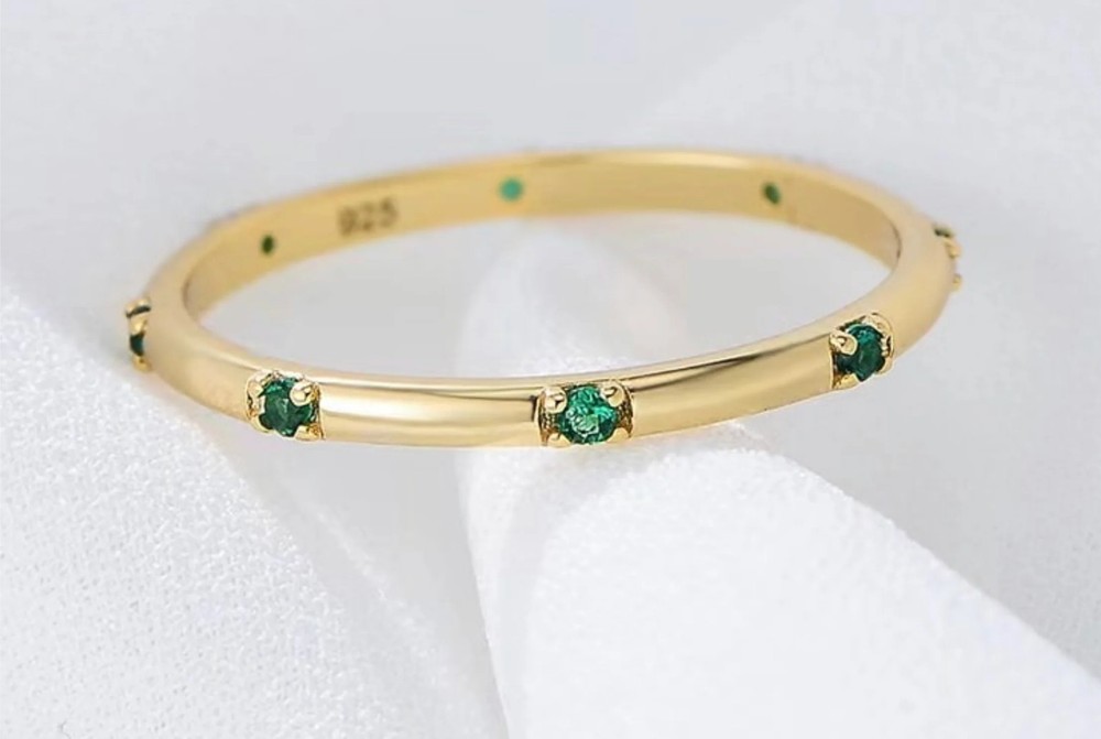 Green Emerald Eternity Ring