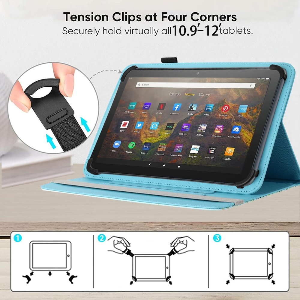 Case for 10.9" 11" 12" Android Tablet, 360 Degree Rotatable Kickstand Cover