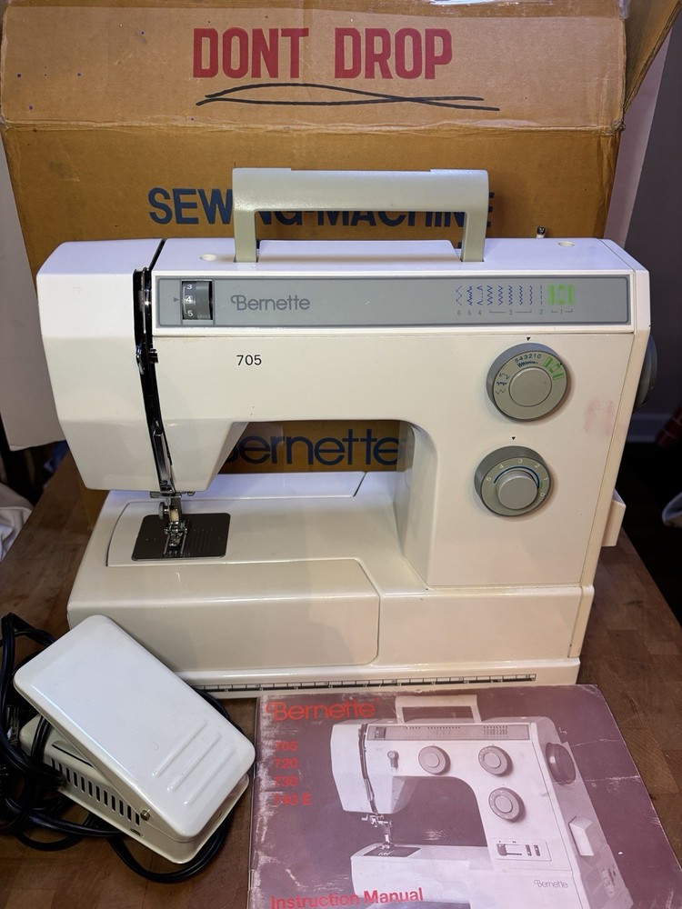 Bernette 705 Sewing Machine Preowned With Original Box & Manual Clean