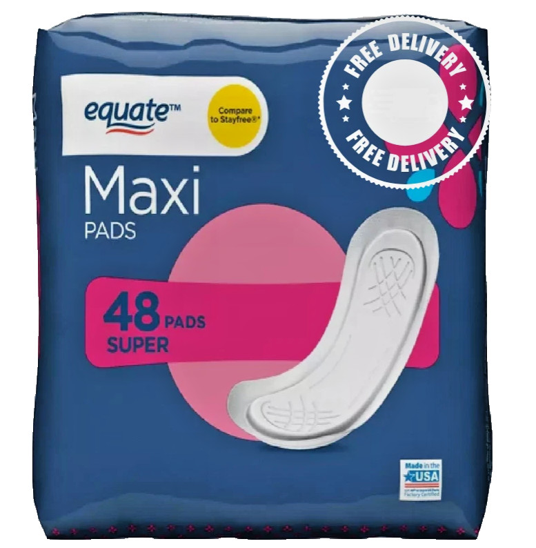 Equate Maxi Pads, Super (48 Count)