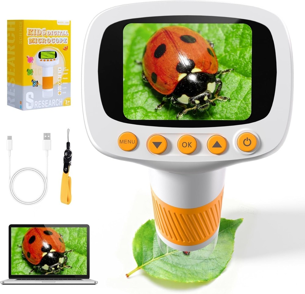 Portable Kids Microscope – 1000X Magnification for Fun Science Exploration!