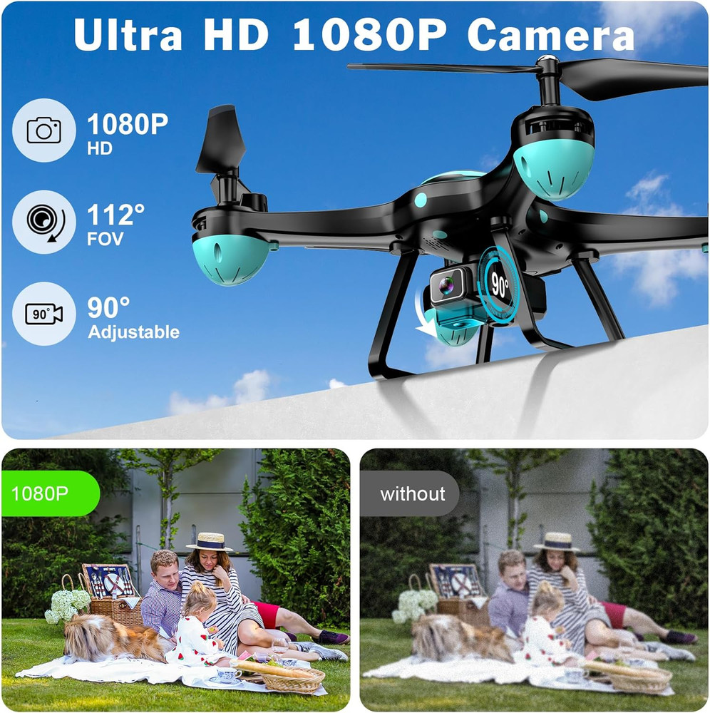 Drone with 1080P Camera for Beginners, Remote Control Quadcopter with Gestures S