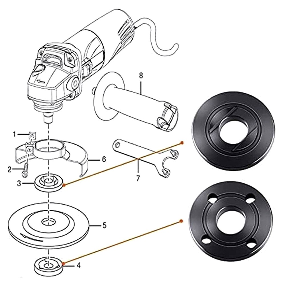 20PC 5/8-11 Angle Grinder Flange Lock Inner Outer Nut Power Tool