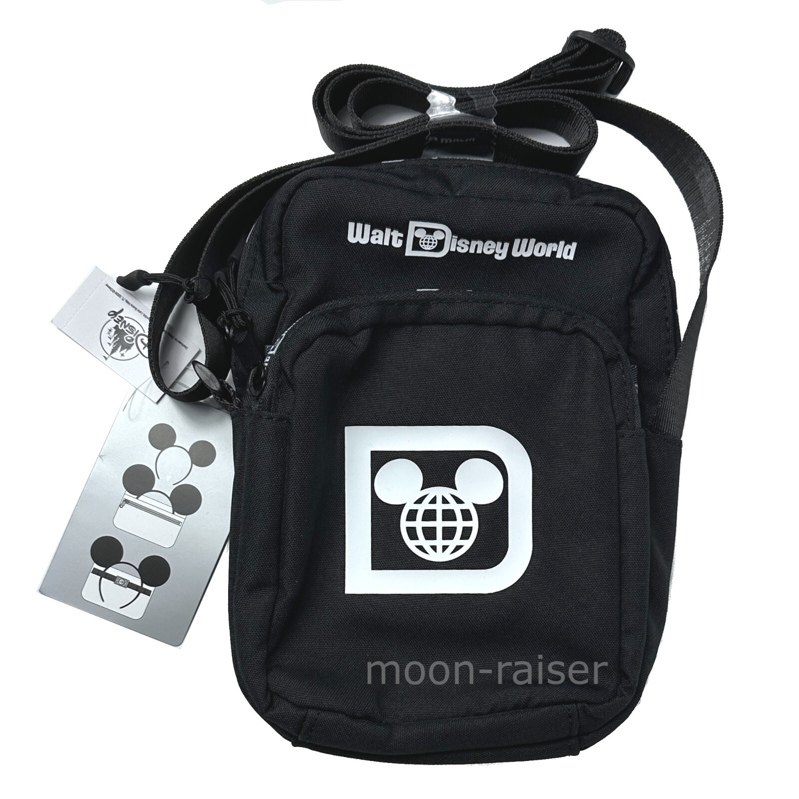 Disney Parks Walt Disney World Logo Crossbody Bag Black Cell Phone Camera Bag