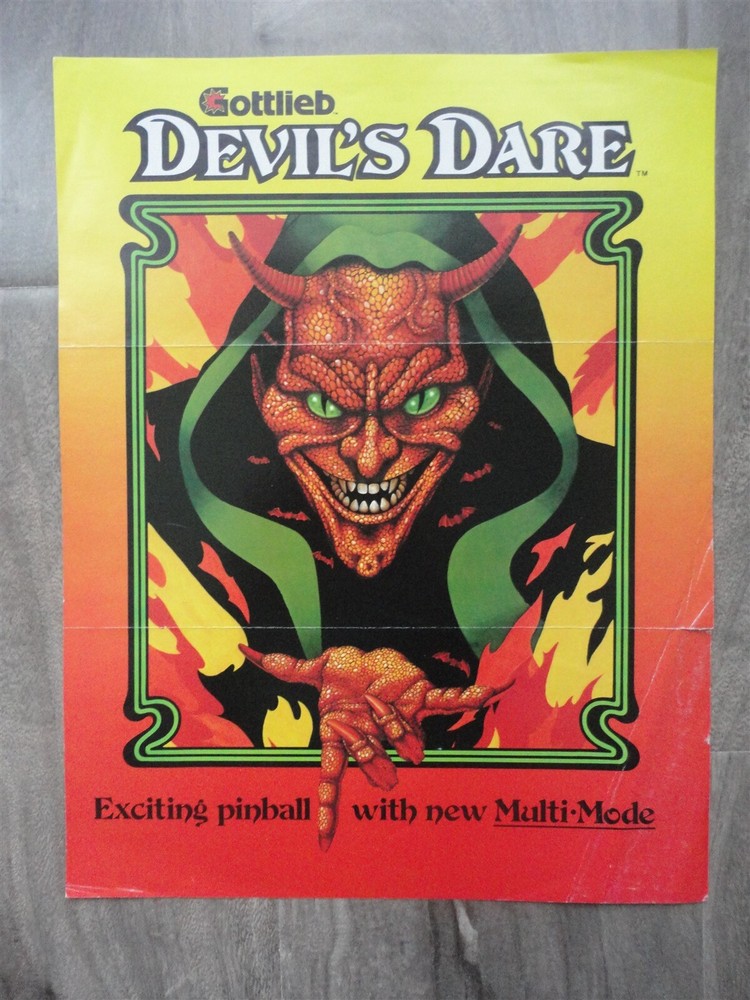 Devil's Dare Pinball Machine Flyer Gottlieb Original