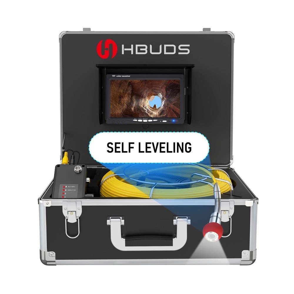 Sewer Camera Self Leveling, 100ft Drain Pipe Cameras with Meter Counter, 12V ...