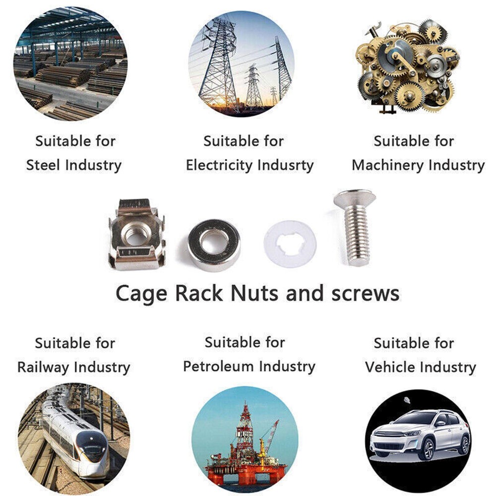 10pcs M5 Mounting Screws& Cage Nuts For Server Network AV Rackmount Equipment B