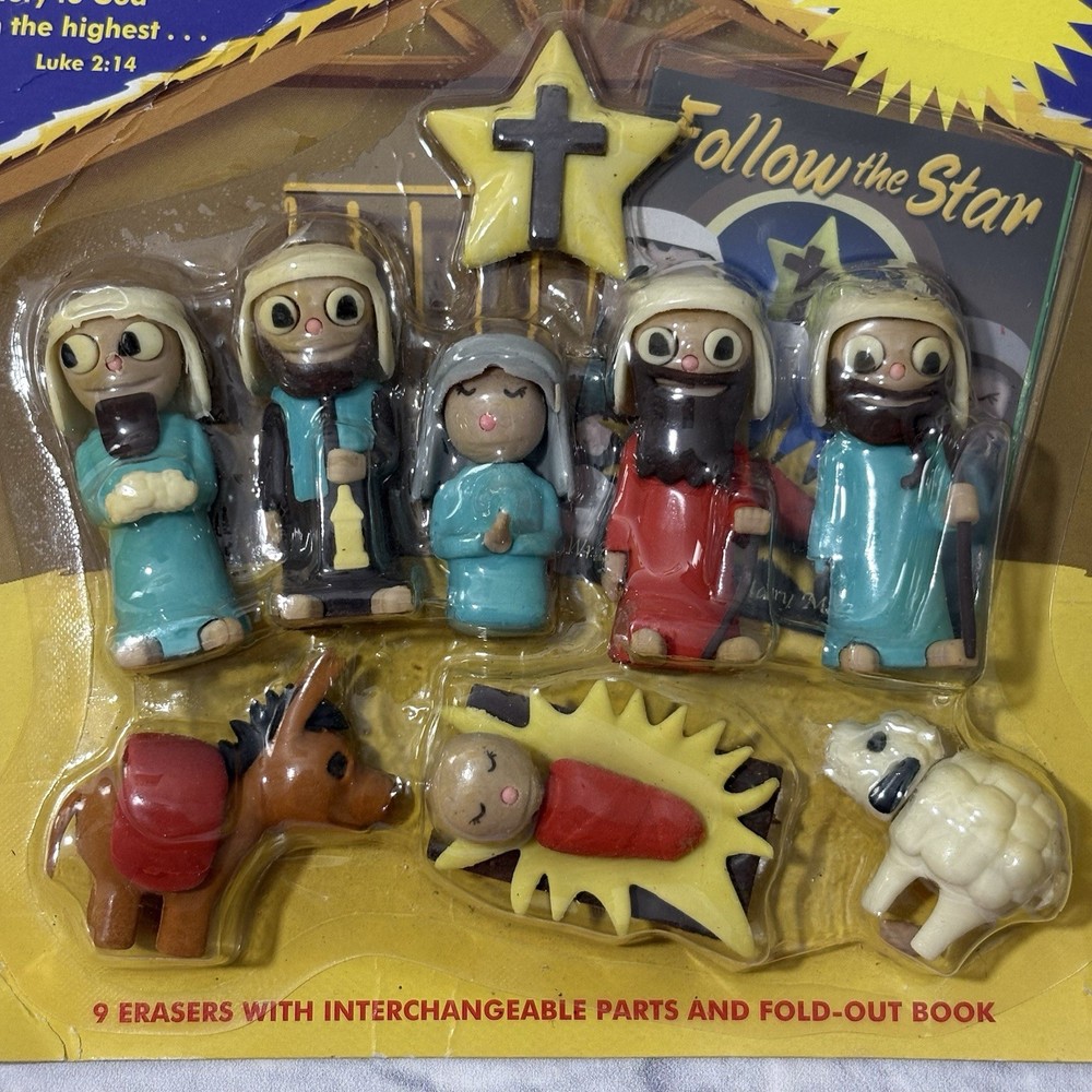 NIB Vintage Puzzle Eraser Natively interchangeable eraser set