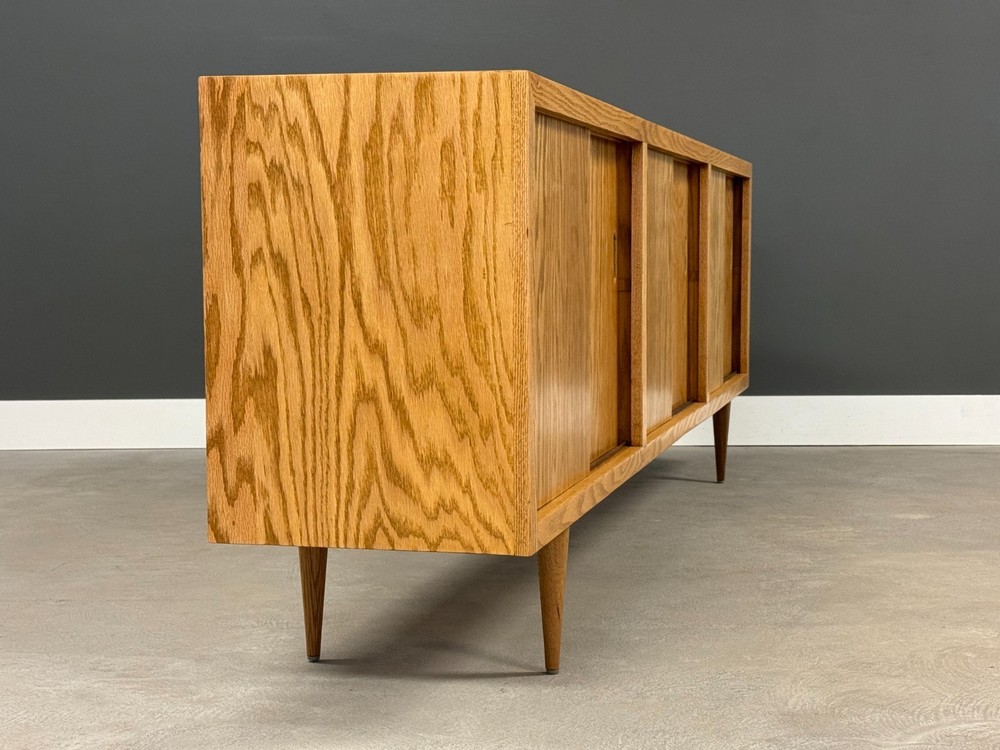 Refinished Oak 96” Sideboard Credenza