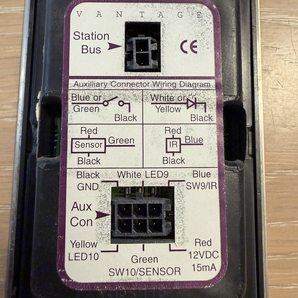 Vantage Light Control 6 Button Keypad Square Touch Nickel Trim and Faceplate