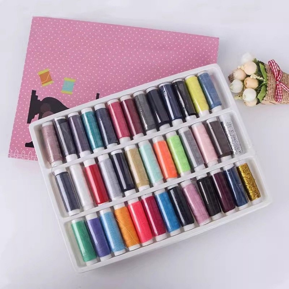 39Pcs Colored Sewing Thread Set Mixed Colors Polyester Spool For DIY Sewing