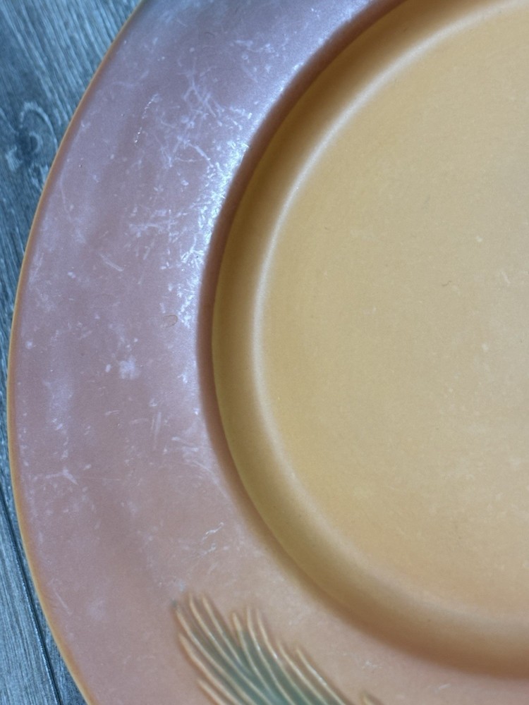 Cracker Barrel Vintage Dinner Plate Fall Winter Thanksgiving Orange Pinecone